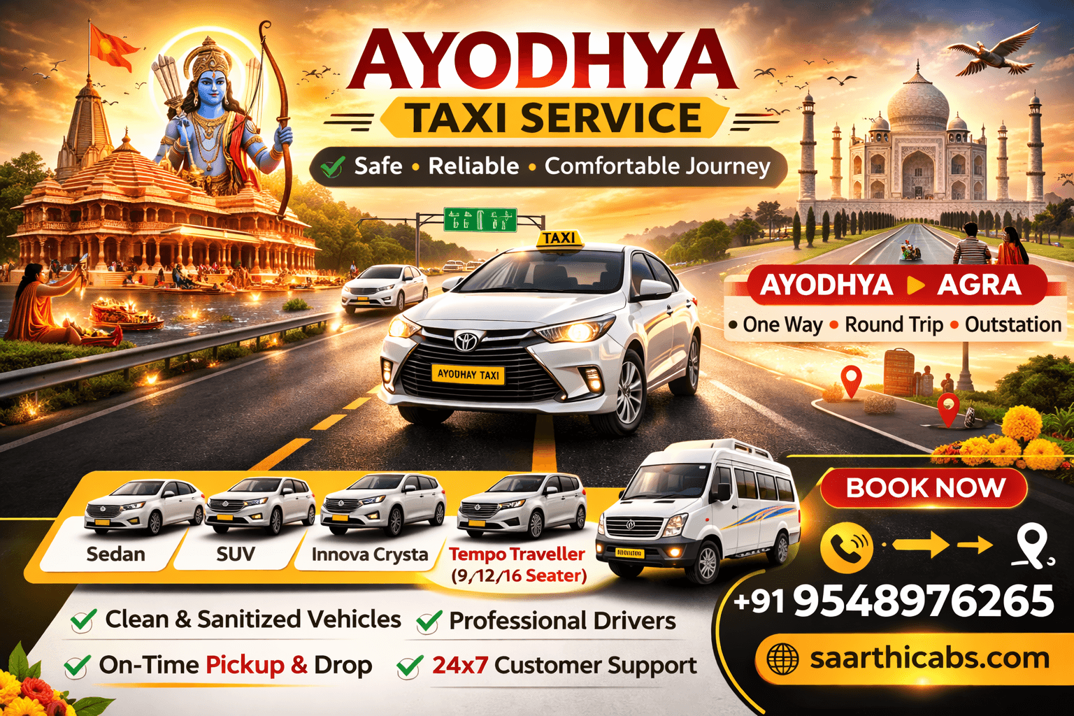 Ayodhya to Dehradun Taxi Fare